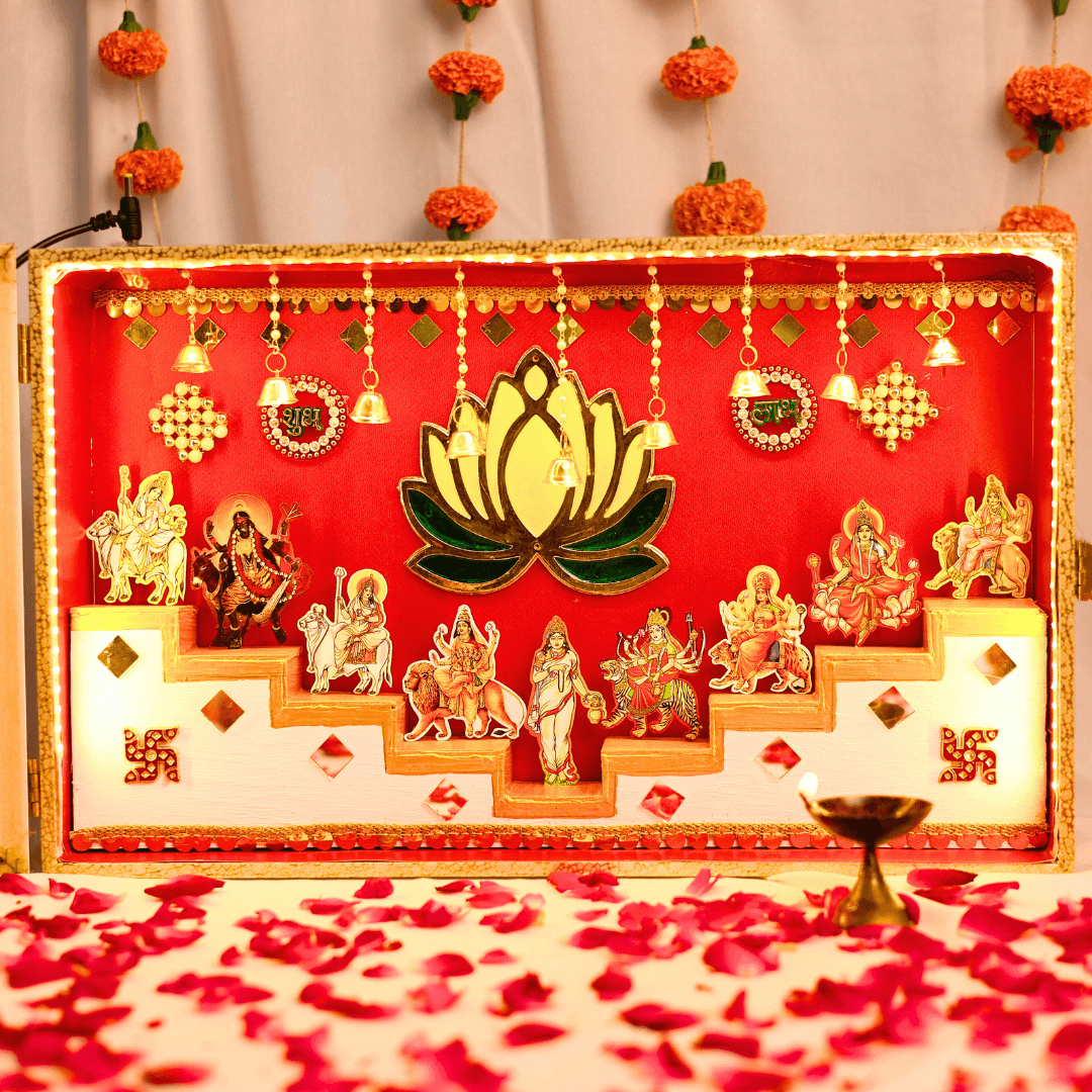 Auspicious 9 Durga Miniature Temple Frame