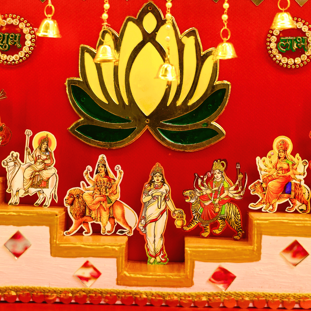 Auspicious 9 Durga Miniature Temple Frame