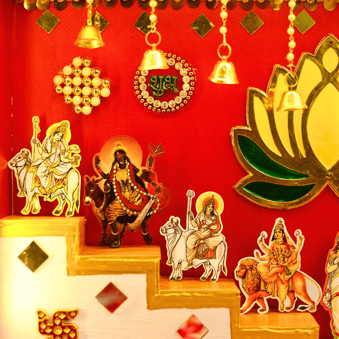 Auspicious 9 Durga Miniature Temple Frame