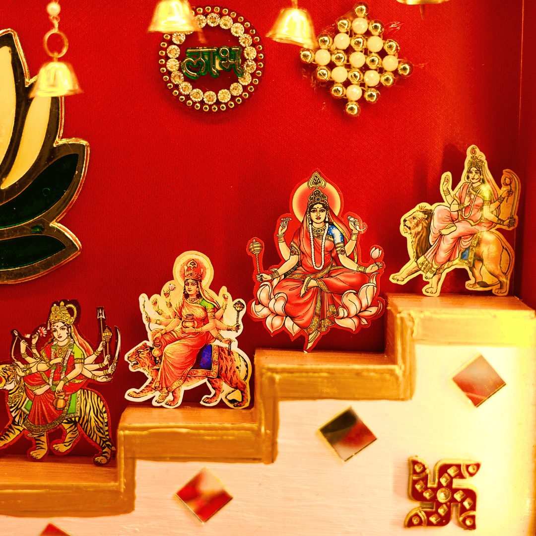 Auspicious 9 Durga Miniature Temple Frame