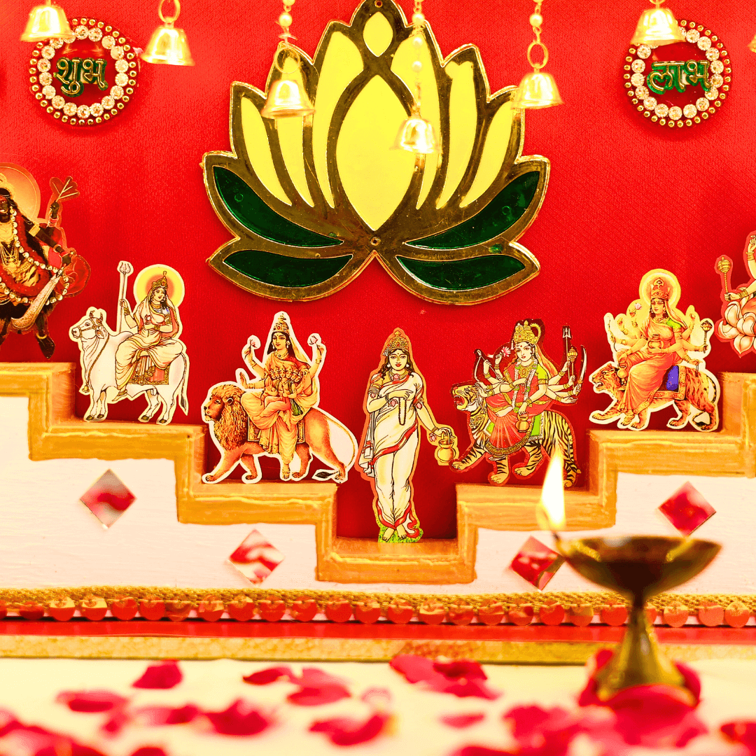 Auspicious 9 Durga Miniature Temple Frame