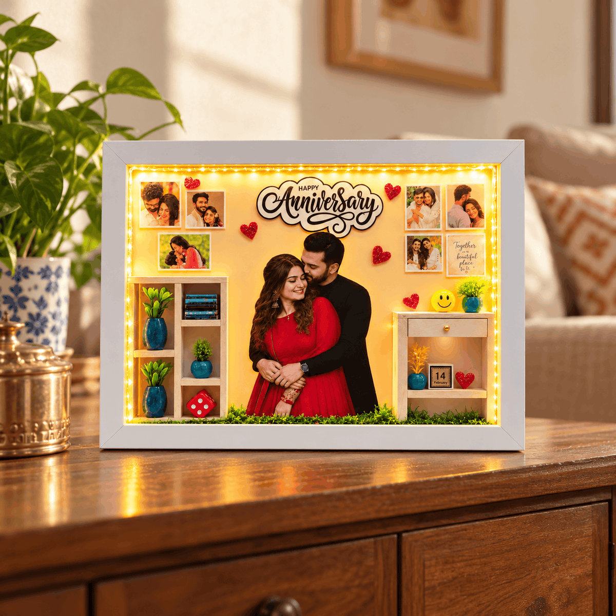 Personalised LED Miniature Frame For Anniversary