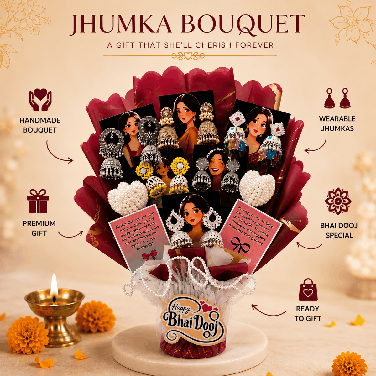 The Viral Jhumka Bouquet for Bhai Dooj