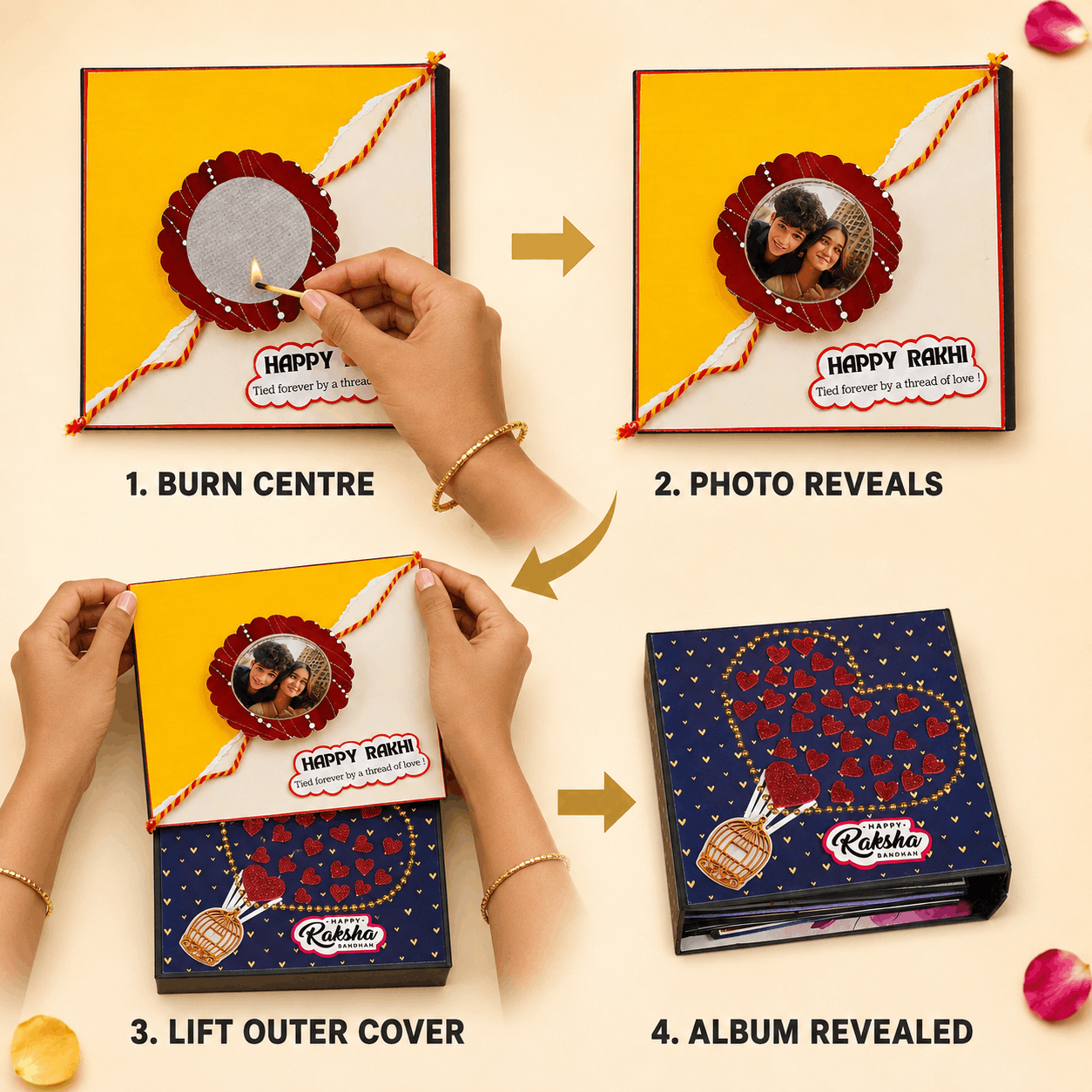 "Burn & Reveal Rakhi" Personalized Photo Album