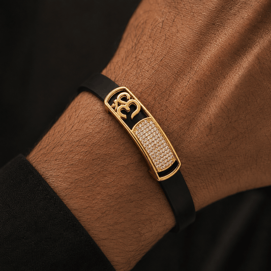 Divine Om Black Bracelet for Men