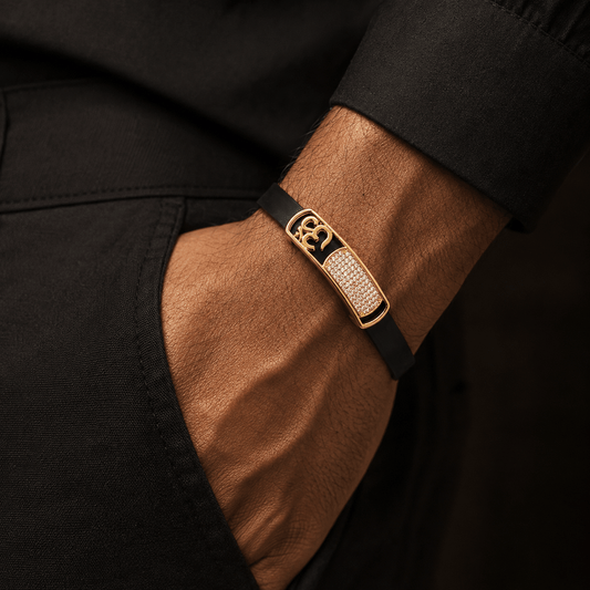 Divine Om Black Bracelet for Men