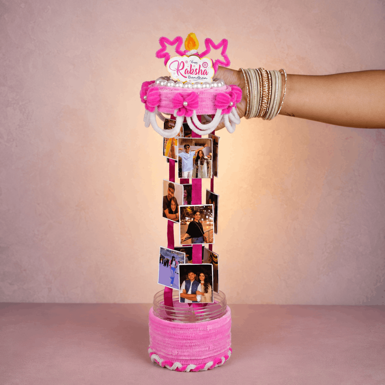 Beautiful Photo Cake Box Rakhi Hamper