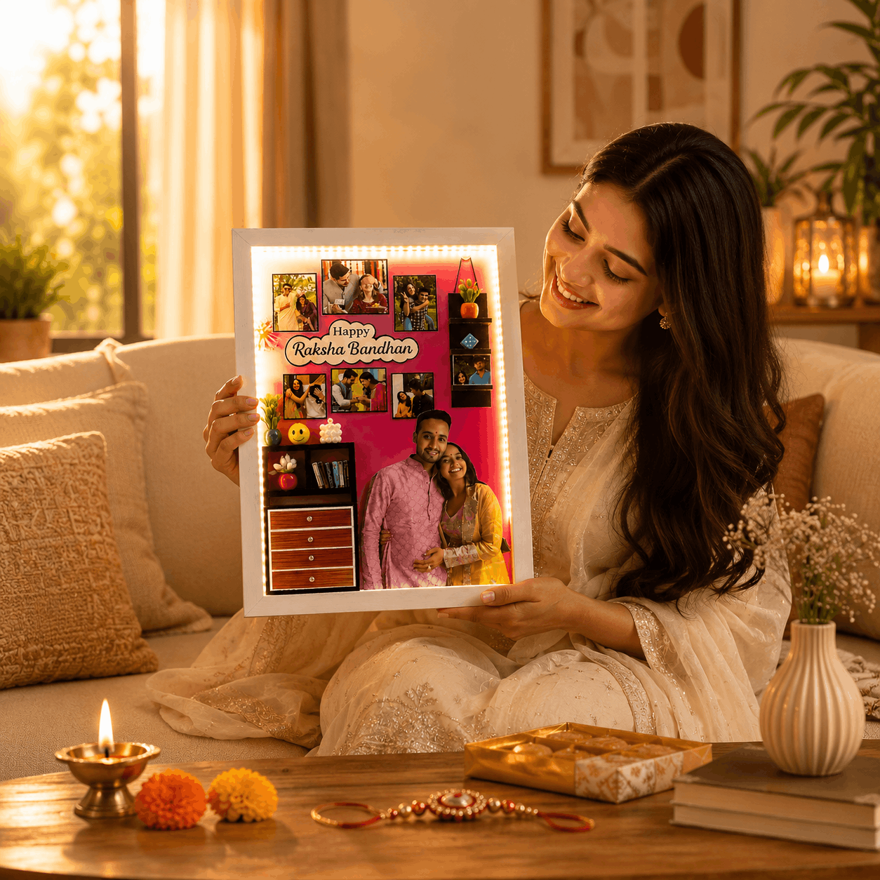 Personalized Raksha Bandhan LED Photo Frame