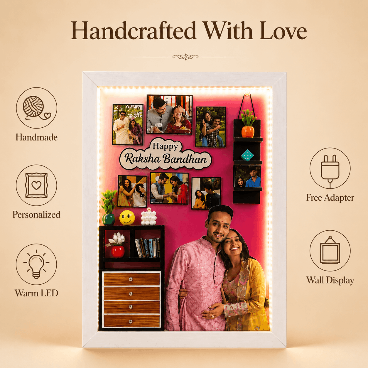 Personalized Raksha Bandhan LED Photo Frame