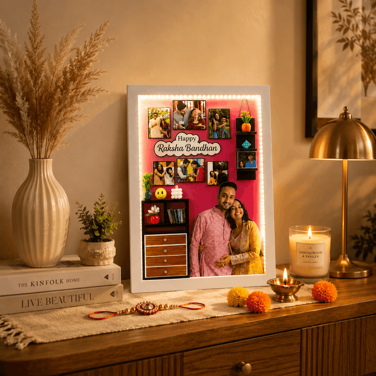 Personalized Raksha Bandhan LED Photo Frame