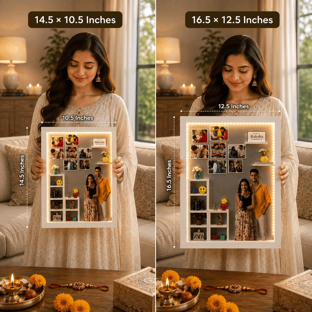 Designer LED Miniature Frame for Siblings