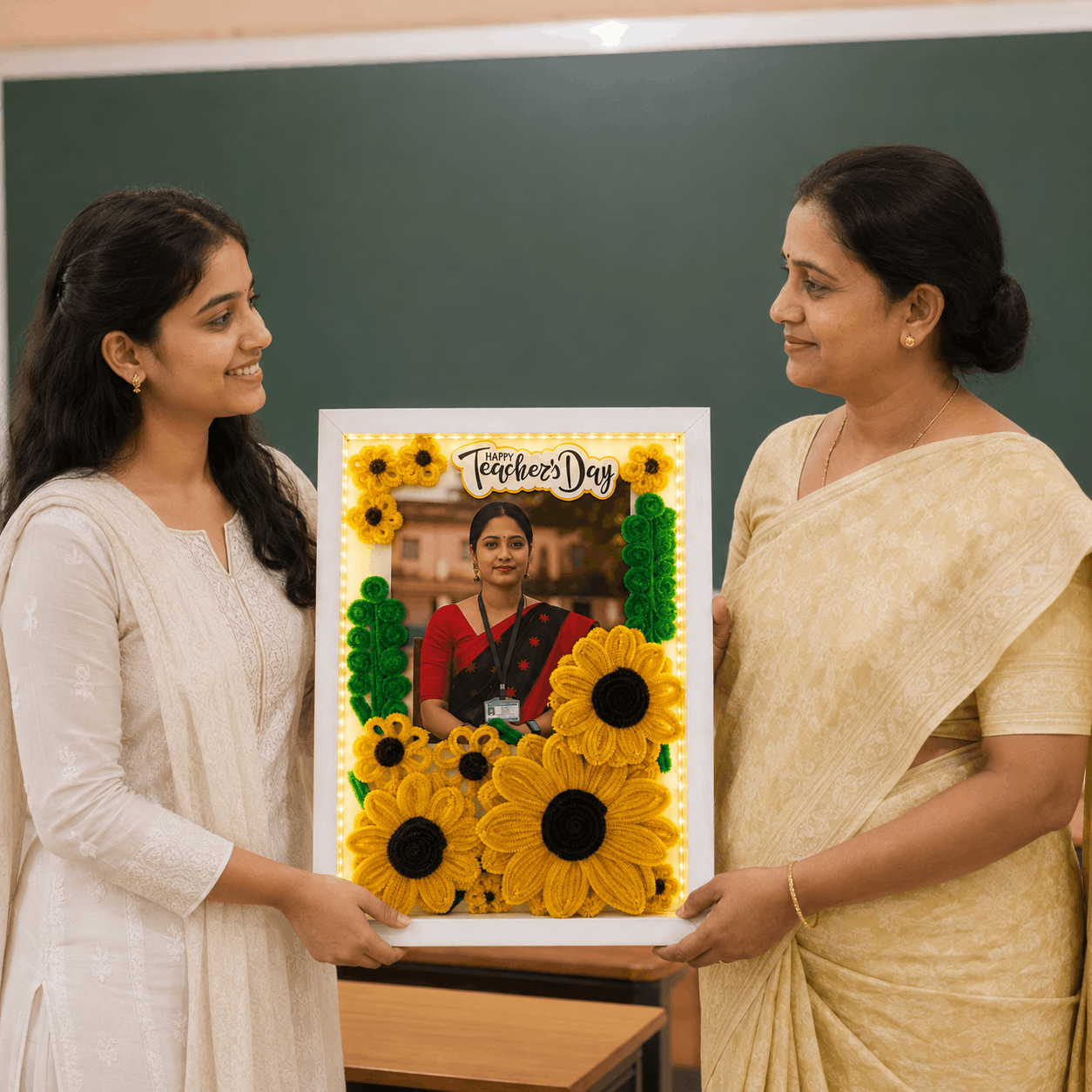Beautiful Floral Frame For Teacher's Day