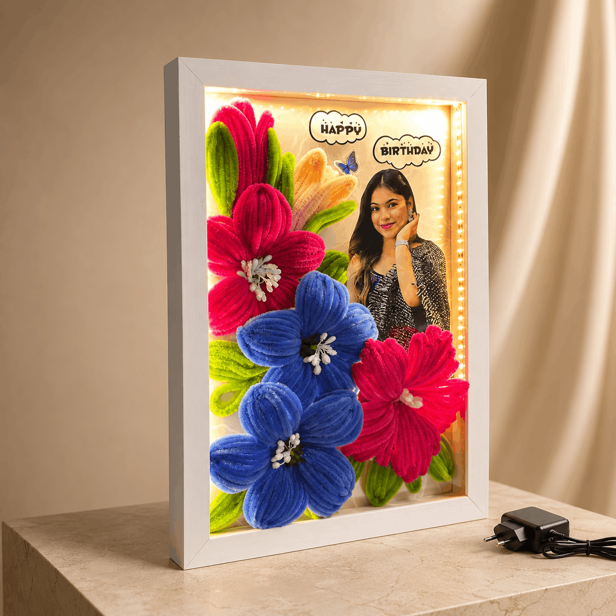 Personalised LED Flower Frame For Birthday