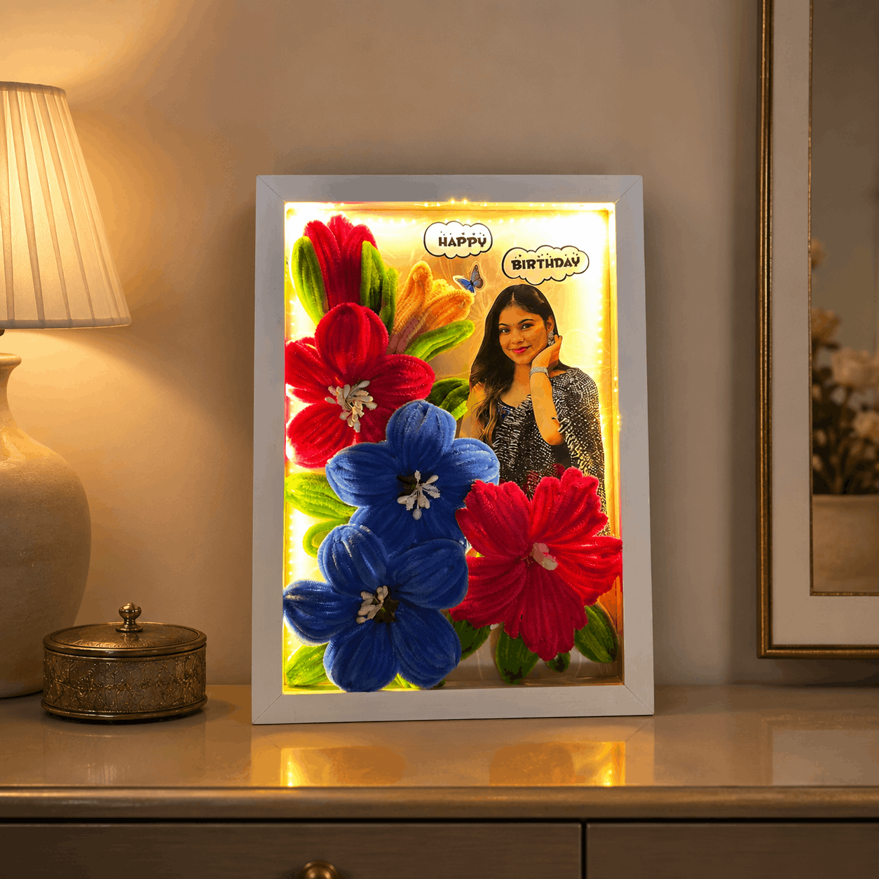 Personalised LED Flower Frame For Birthday