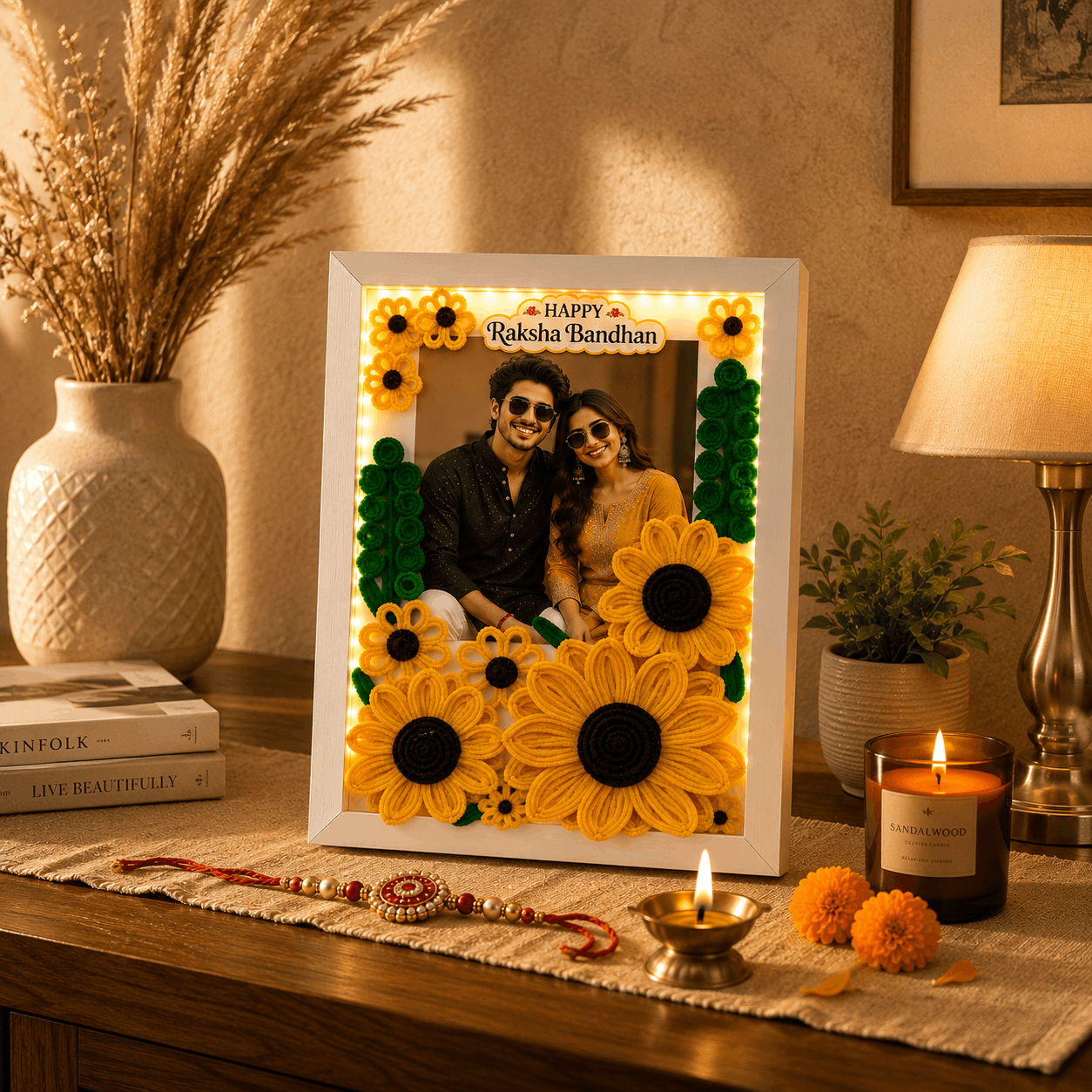 Beautiful Floral Frame For Raksha Bandhan