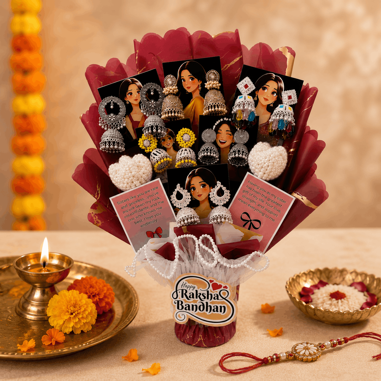 The Viral Jhumka Bouquet for Raksha Bandhan