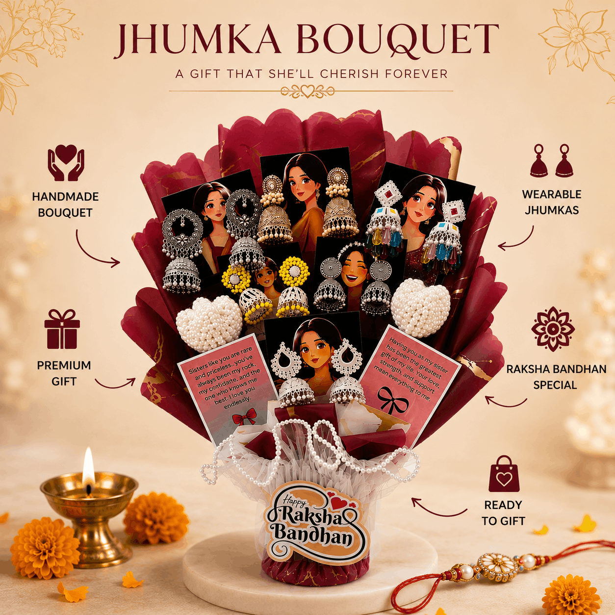 The Viral Jhumka Bouquet for Raksha Bandhan