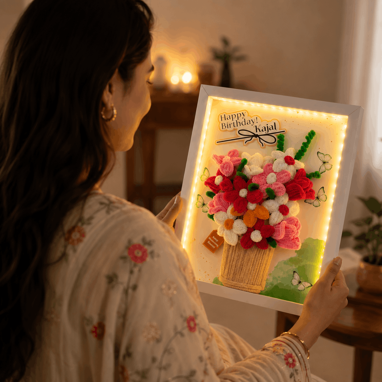 Handmade Light-Up Floral Frame