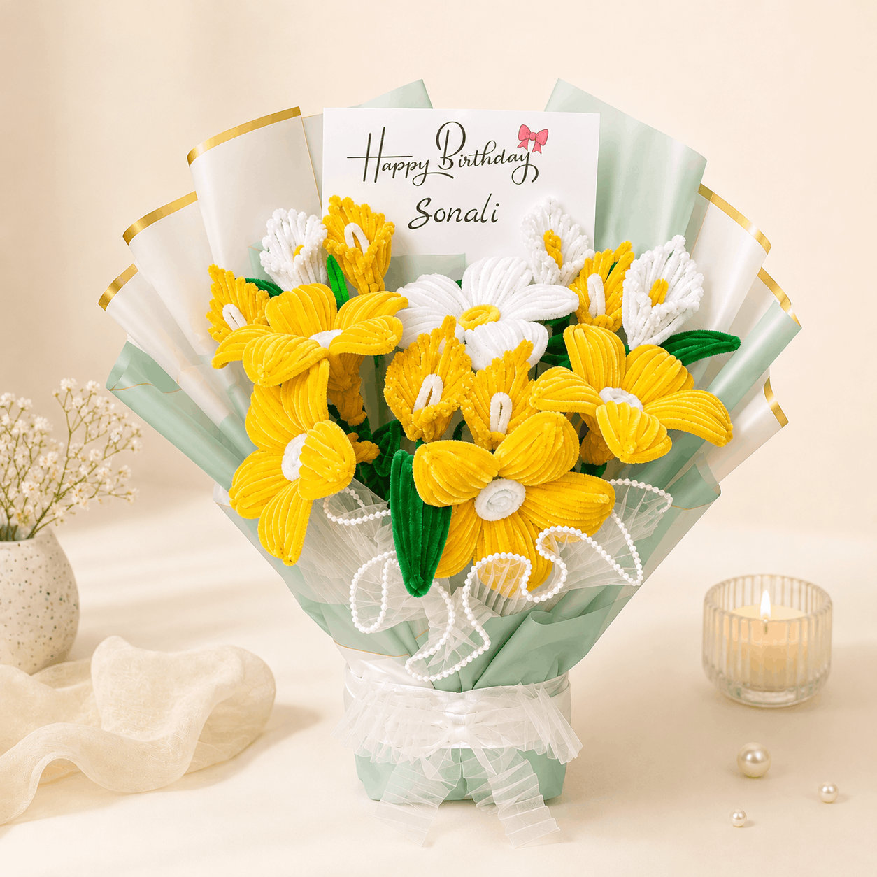 Personalized Birthday Flower Bouquet
