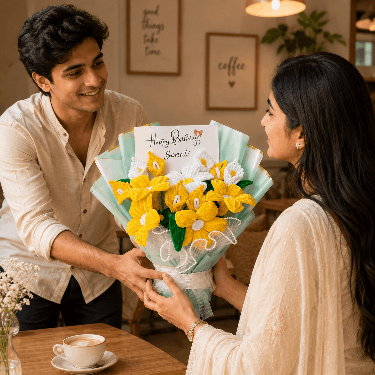 Personalized Birthday Flower Bouquet