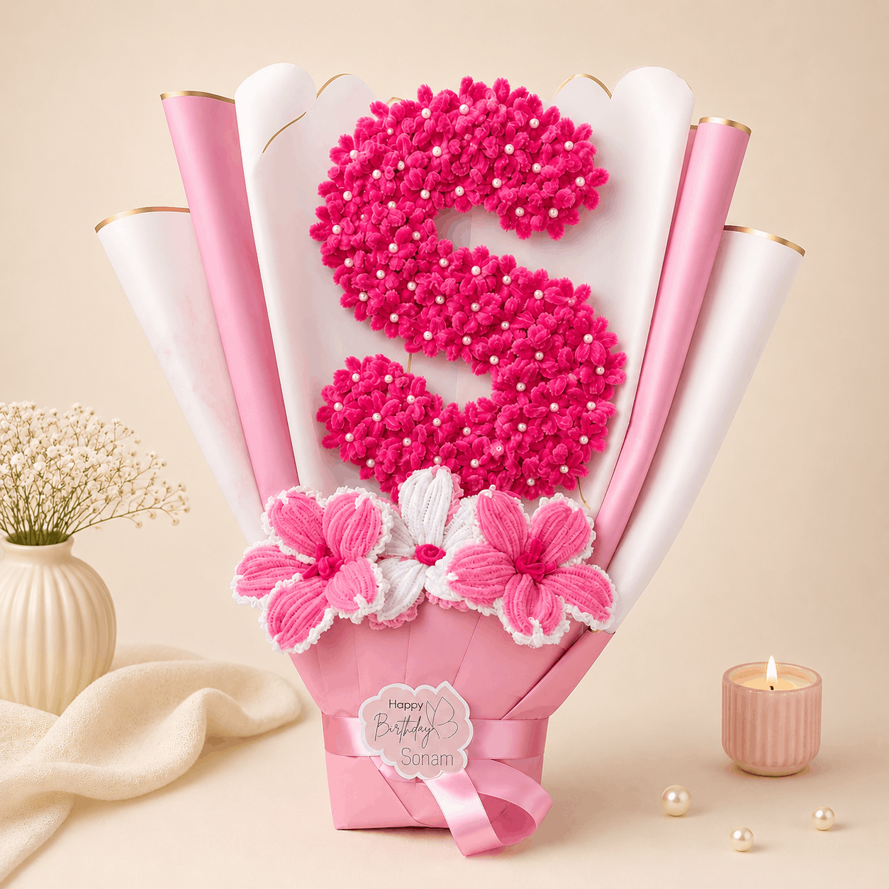 Custom Name Alphabet Floral Bouquet
