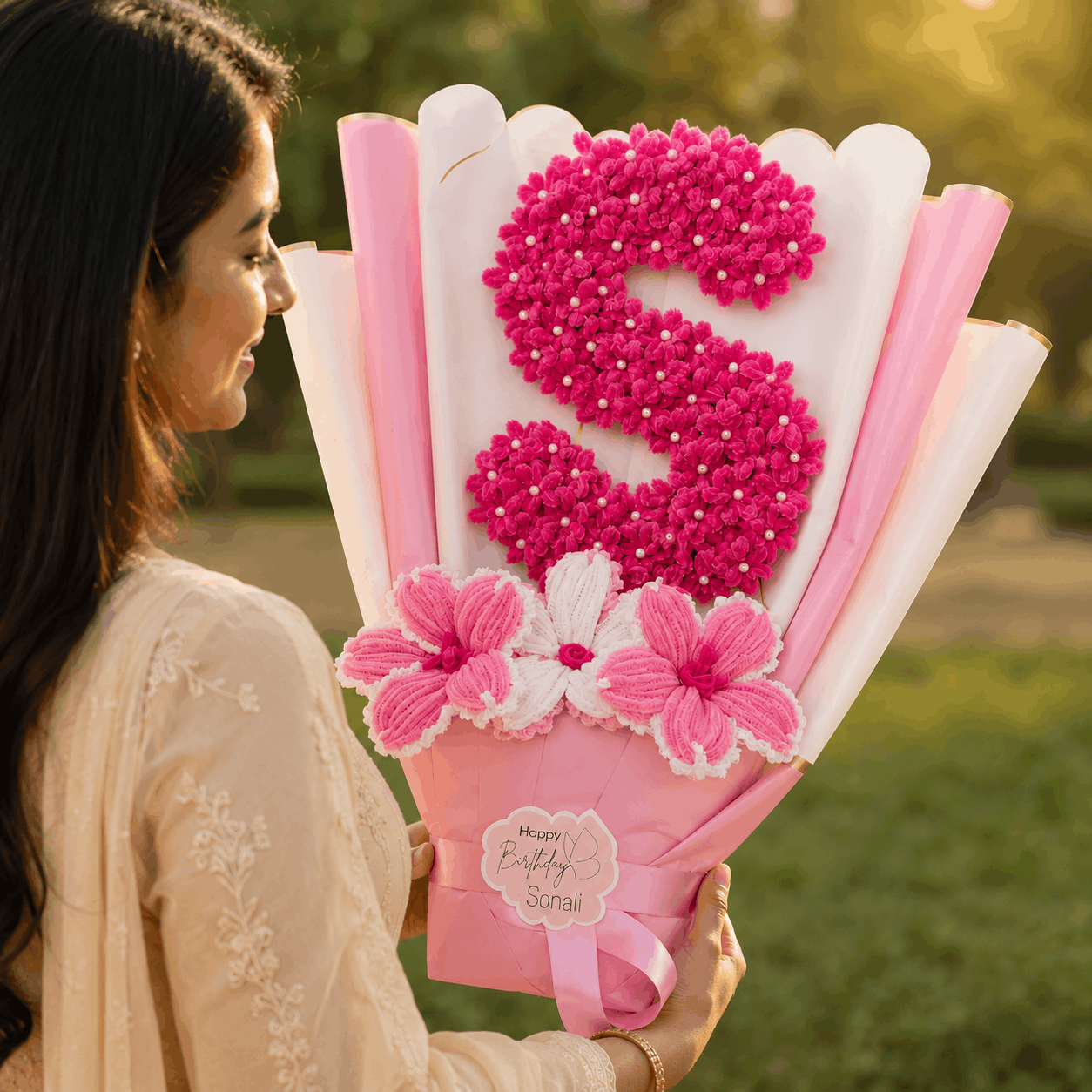 Custom Name Alphabet Floral Bouquet