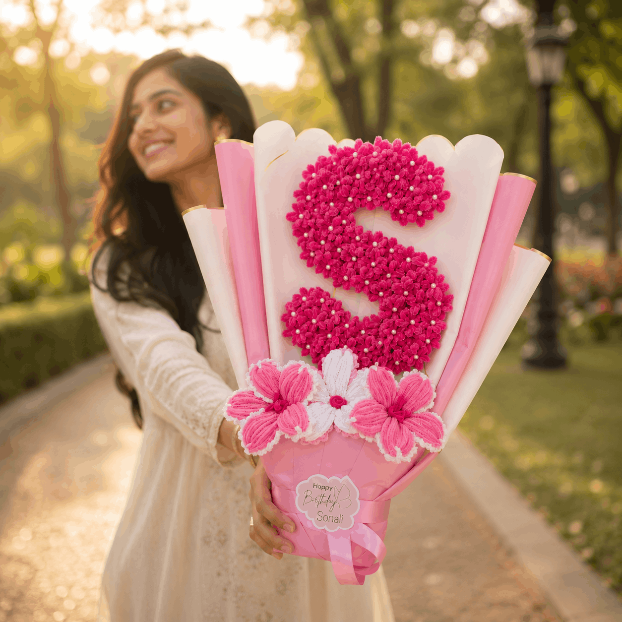 Custom Name Alphabet Floral Bouquet