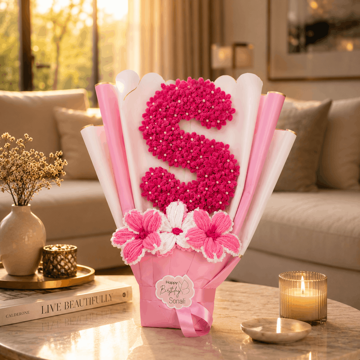 Custom Name Alphabet Floral Bouquet