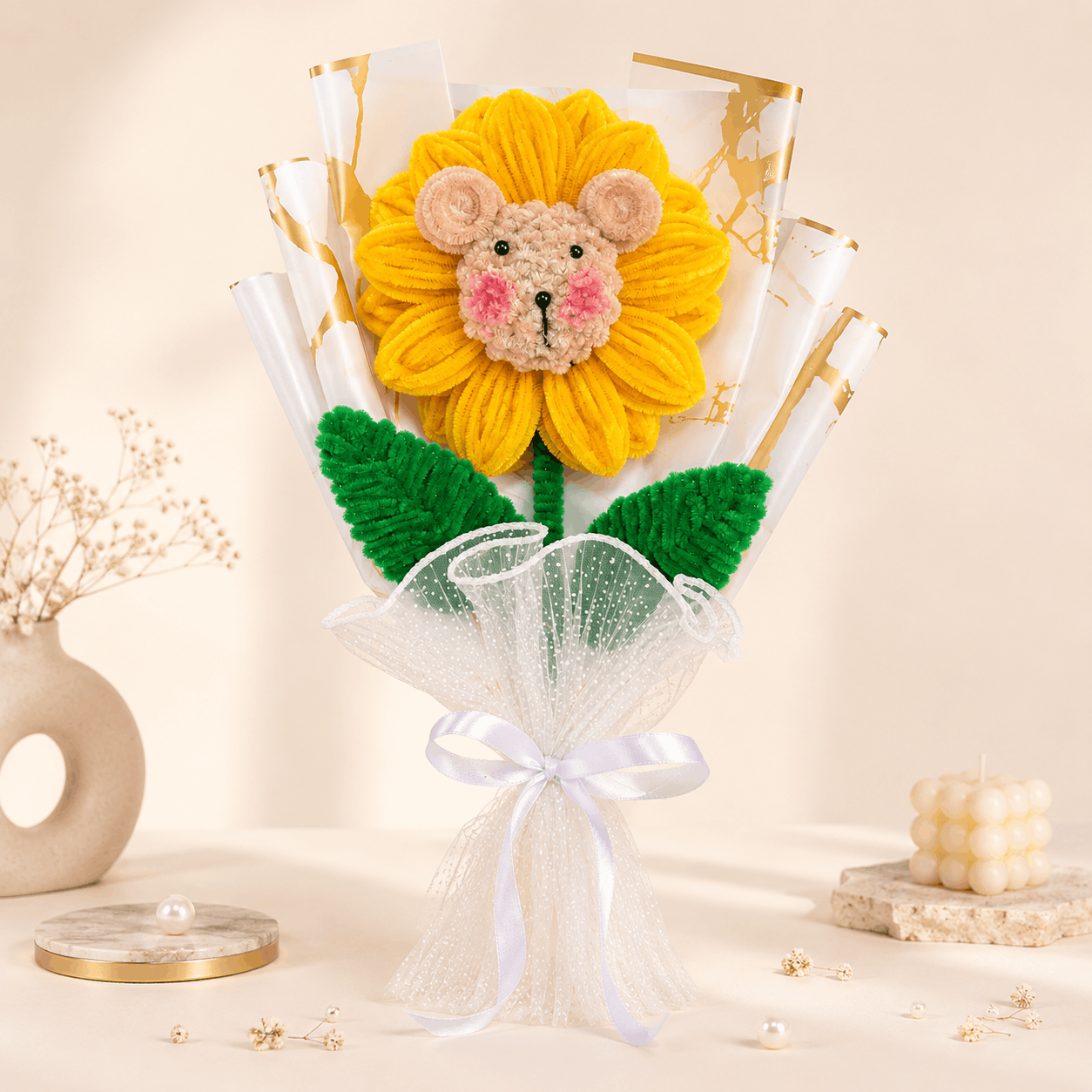 Cute Sunflower Bouquet with Adorable Face