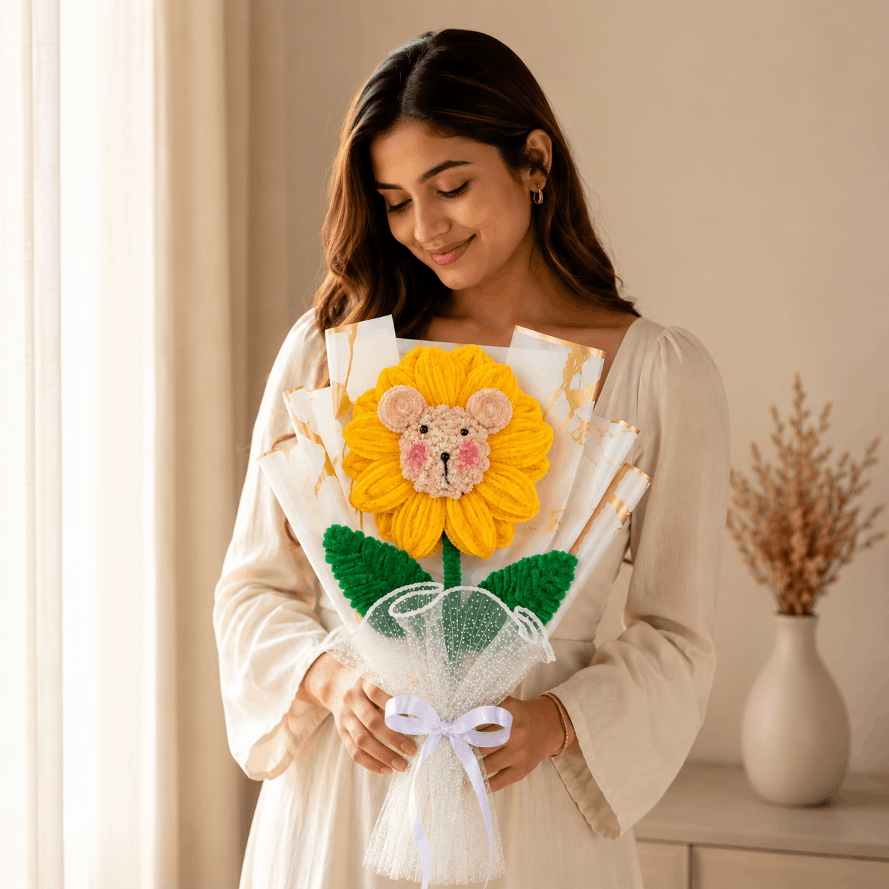 Cute Sunflower Bouquet with Adorable Face
