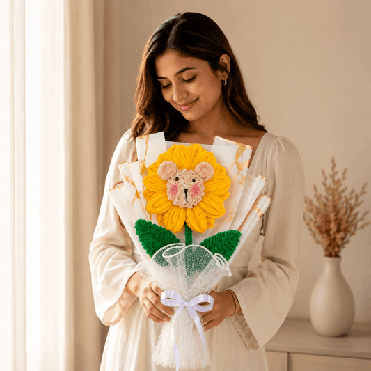 Cute Sunflower Bouquet with Adorable Face