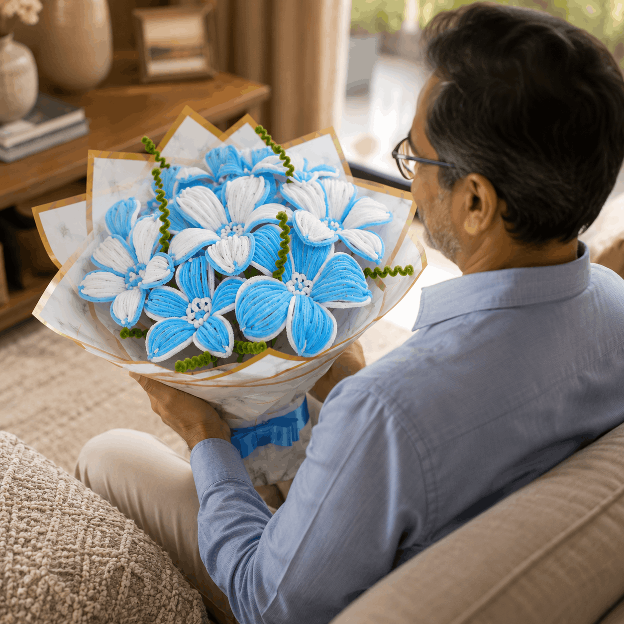 Beautiful Handcrafted Flower Bouquet For Dad
