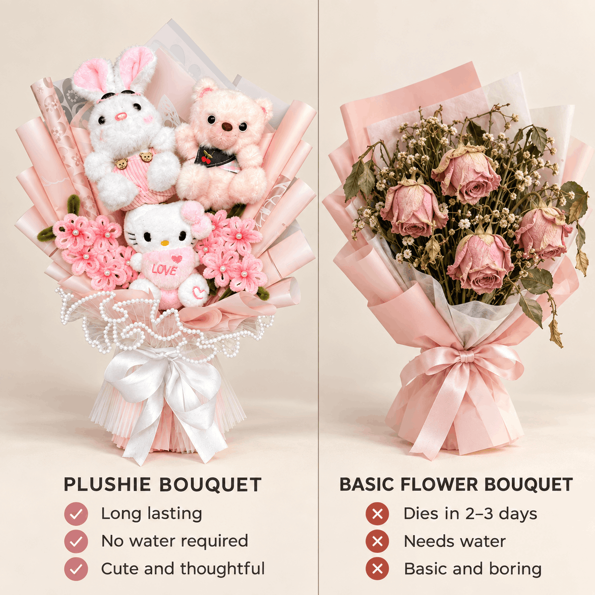 Handcrafted Cute Plushie Bouquet