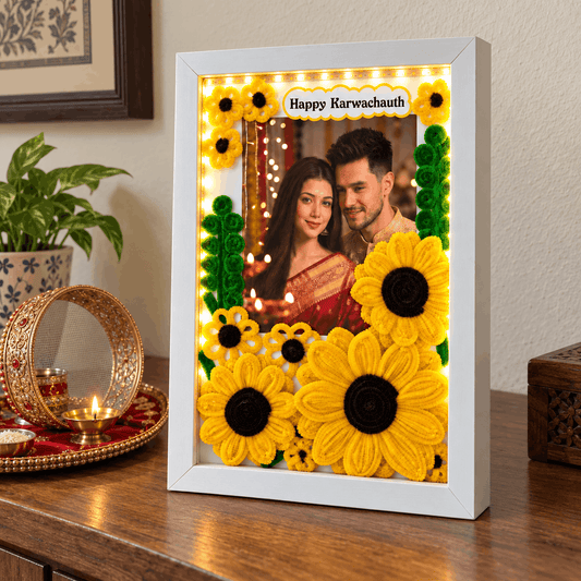 Beautiful Floral Frame For Karwa Chauth