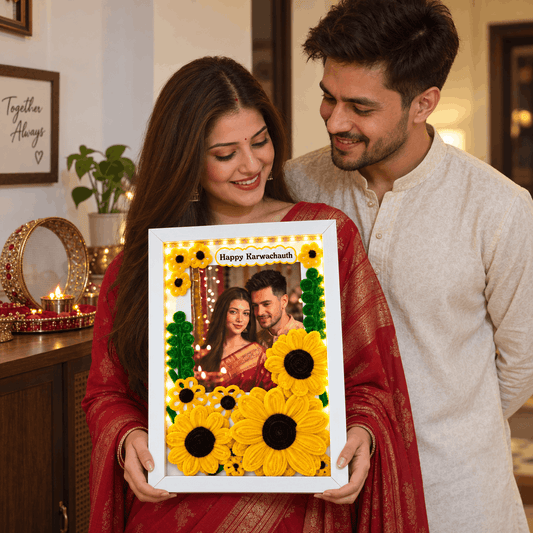 Beautiful Floral Frame For Karwa Chauth