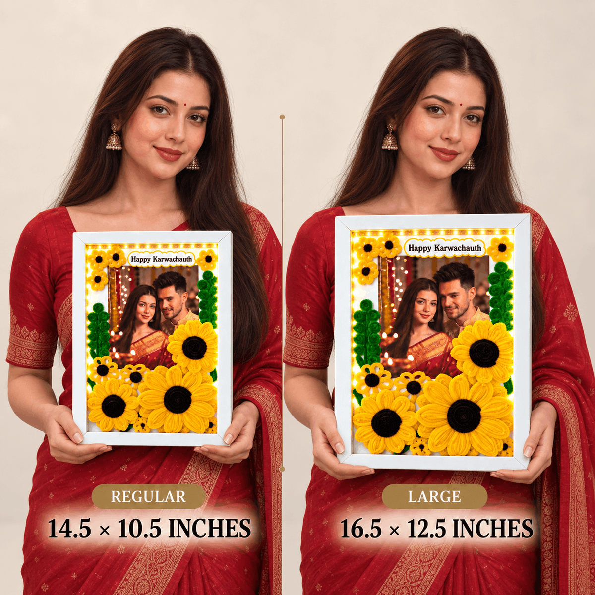 Beautiful Floral Frame For Karwa Chauth