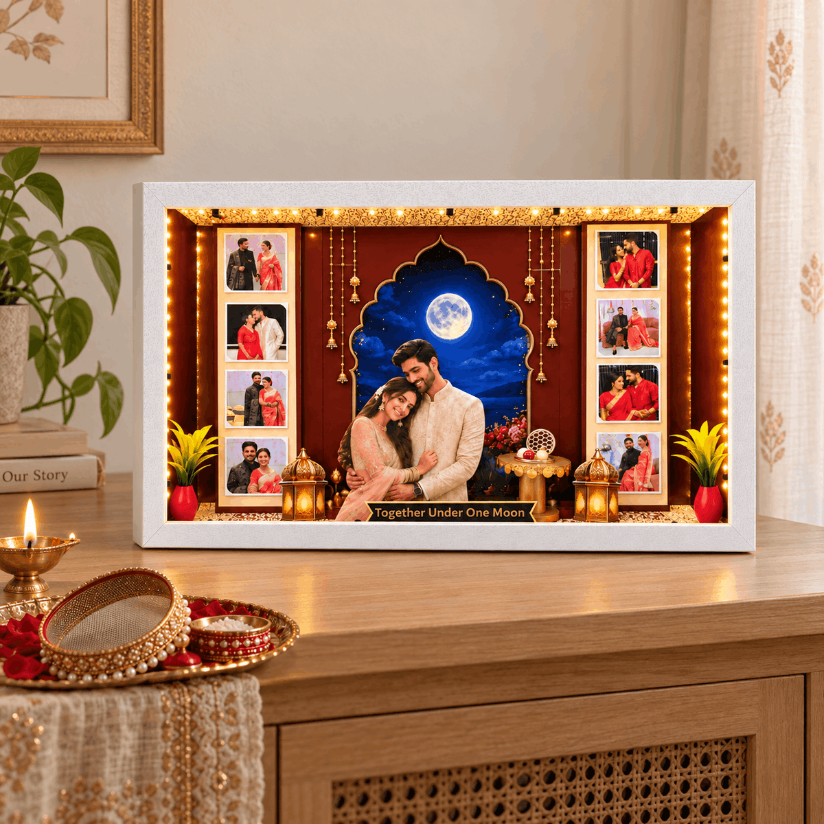 Stunning 3D Big Size Miniature Frame For Karwa Chauth