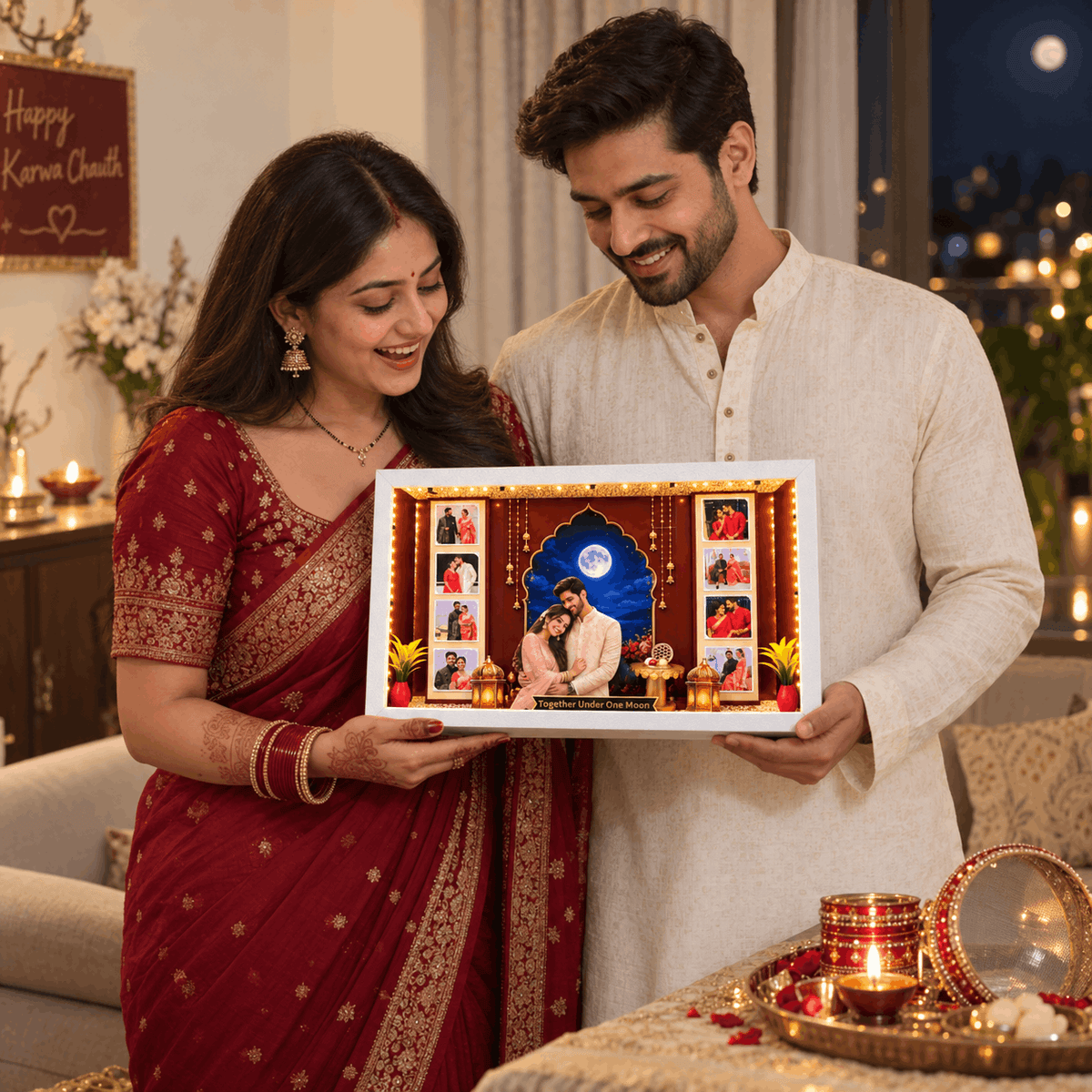 Stunning 3D Big Size Miniature Frame For Karwa Chauth