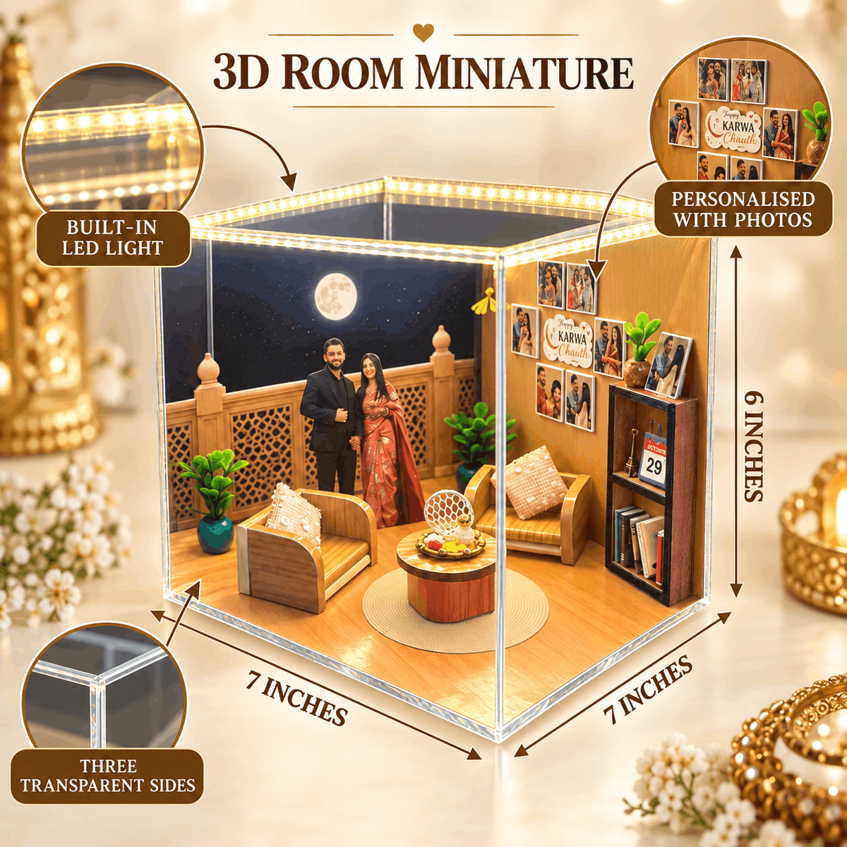 3D Room Miniature Frame For Karwa Chauth