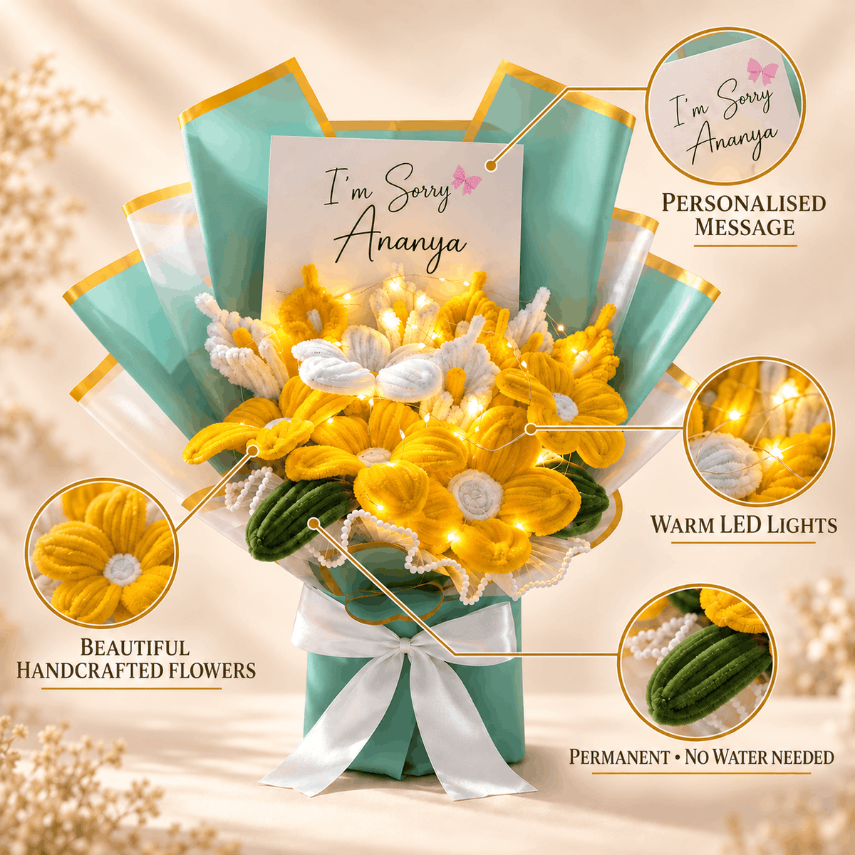 Handcrafted I'm Sorry Flower Bouquet