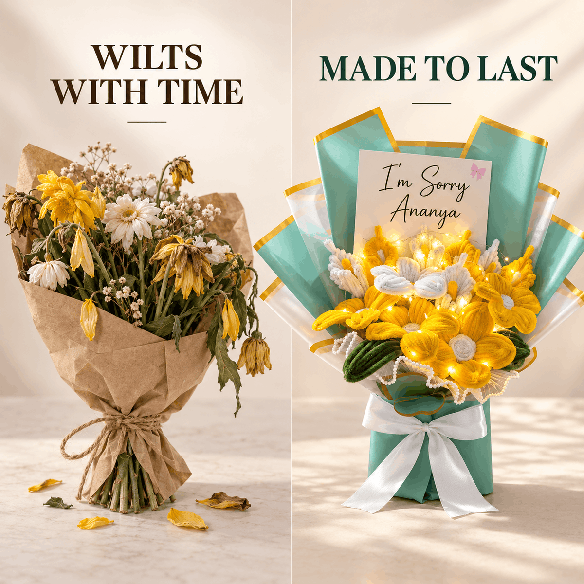 Handcrafted I'm Sorry Flower Bouquet
