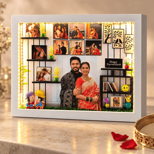Personalised 3D LED Karwa Chauth Frame