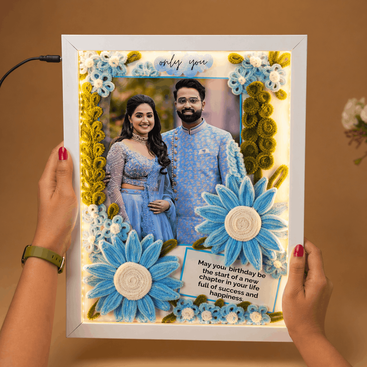 Floral LED Birthday Photo Frame