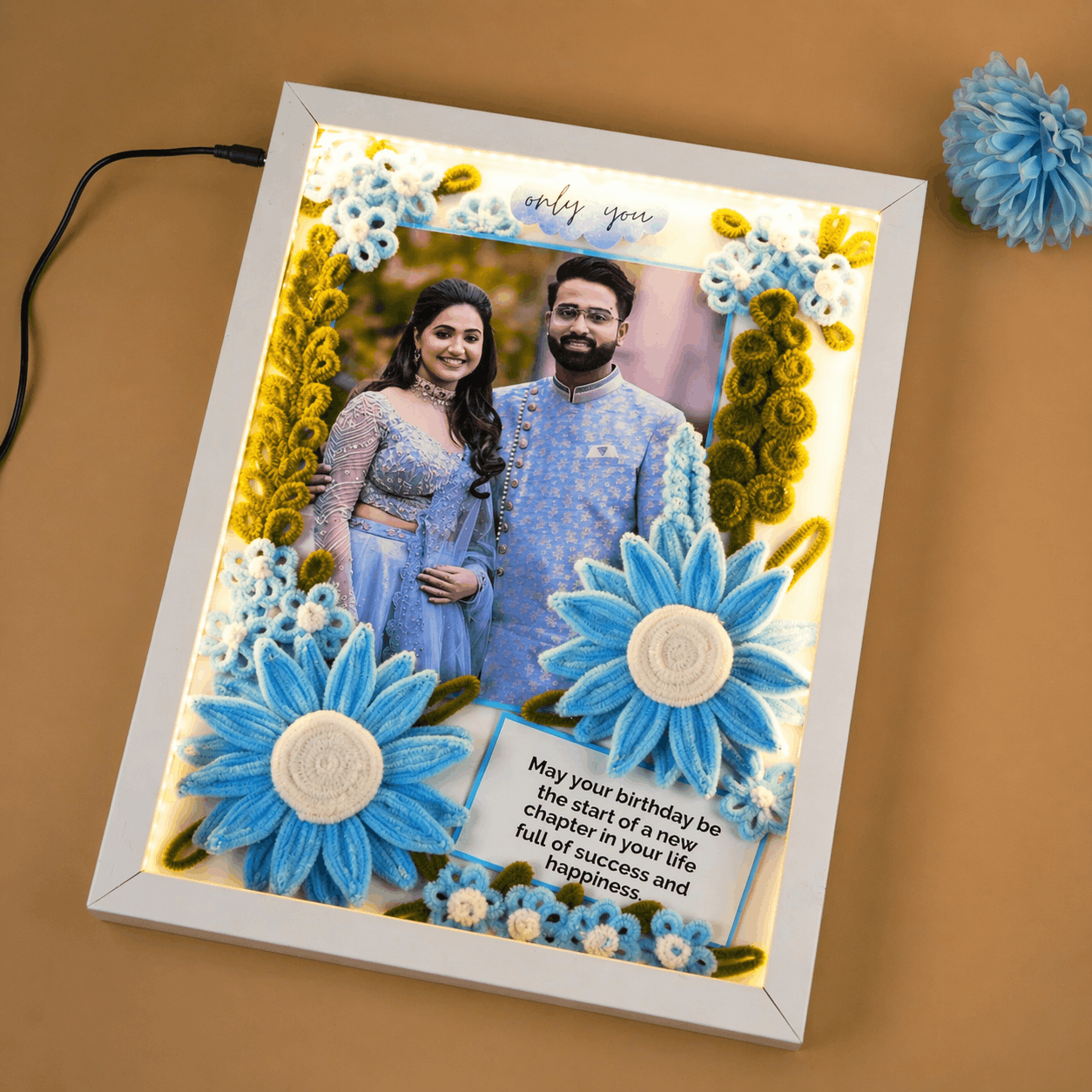 Floral LED Birthday Photo Frame
