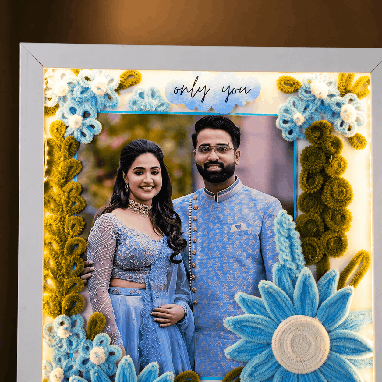 Floral LED Birthday Photo Frame