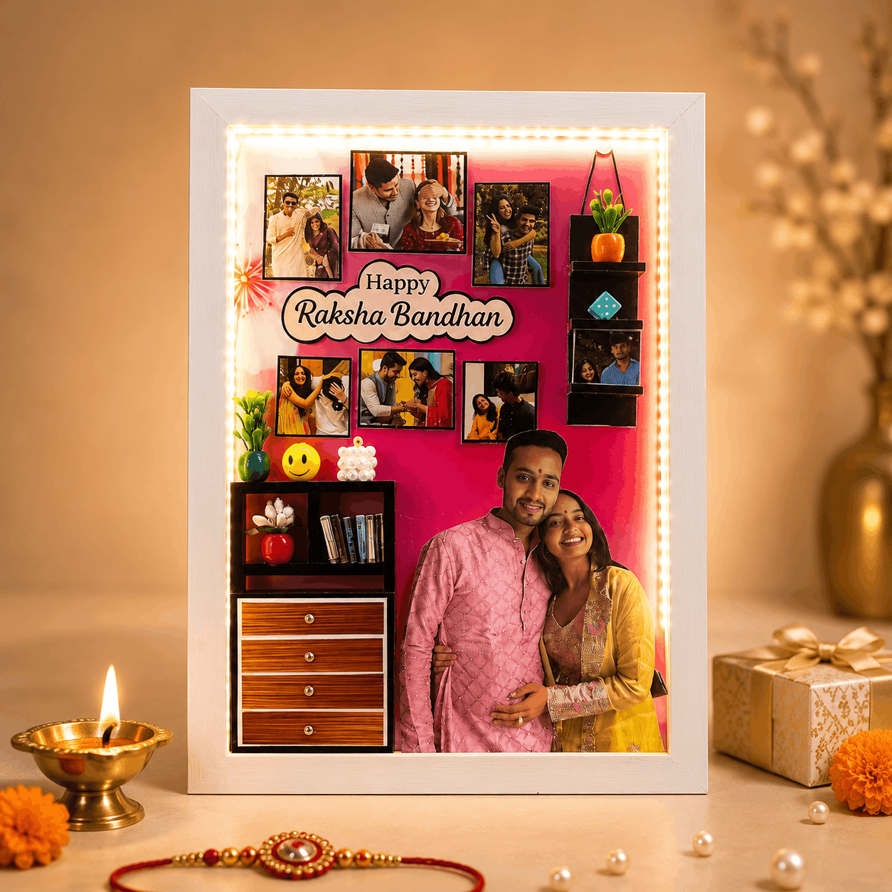 Personalized Raksha Bandhan LED Photo Frame