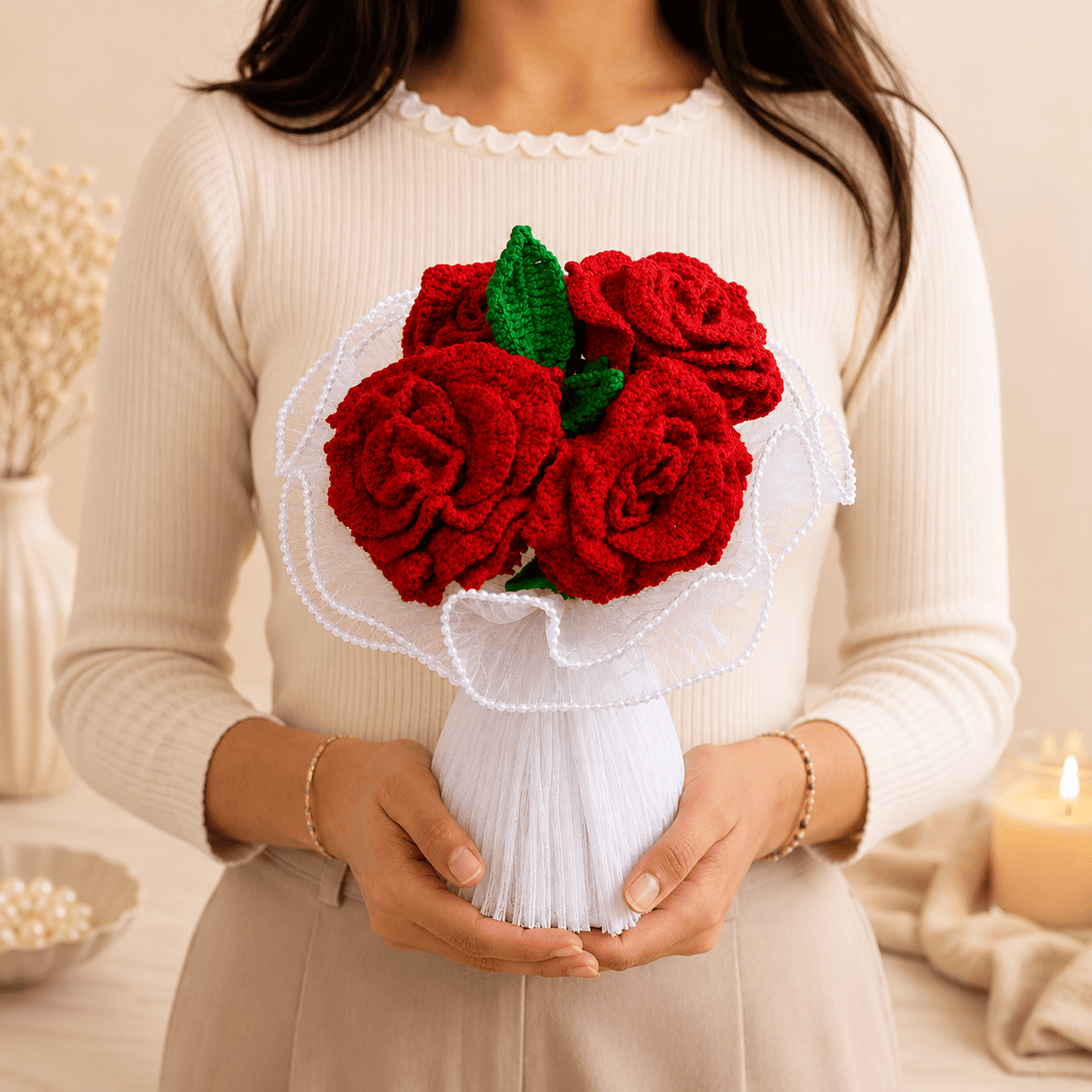 Handcrafted Crochet Rose Bouquet
