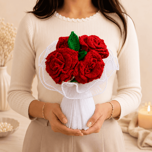 Handcrafted Crochet Rose Bouquet