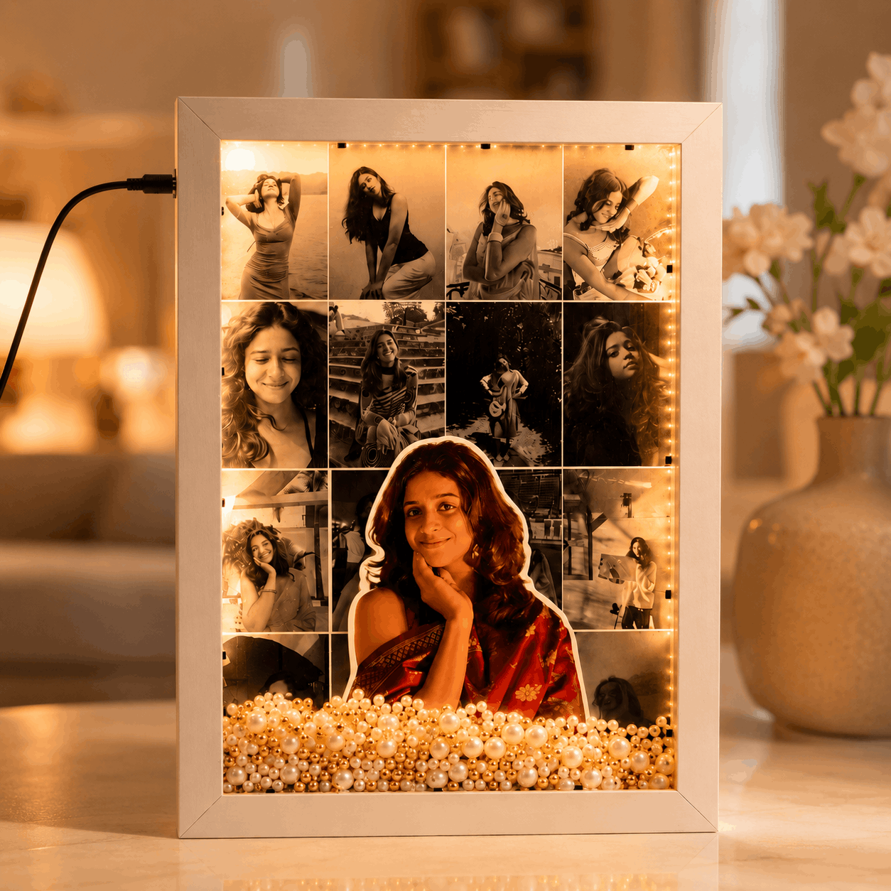 Beautiful LED Floating Pearl Frame