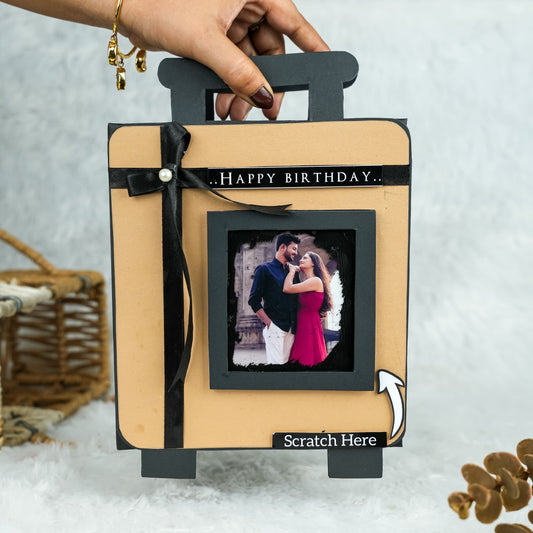 Suitcase-Style Scratch-Reveal Photo Album